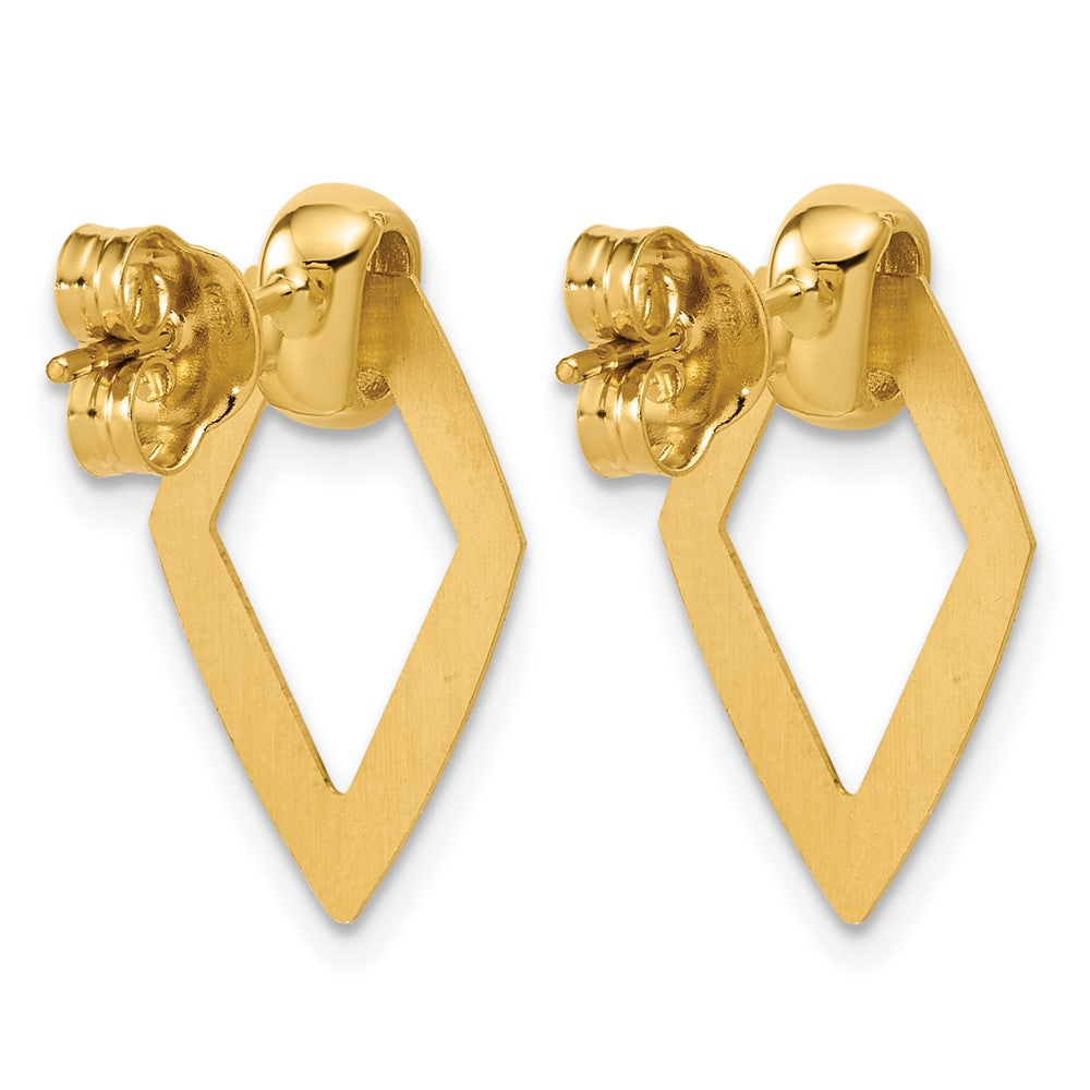 14K Polished Diamond shape Dangle Post Earrings