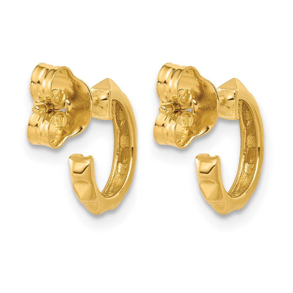 14K Polished Geometric C-Hoop Post Earrings