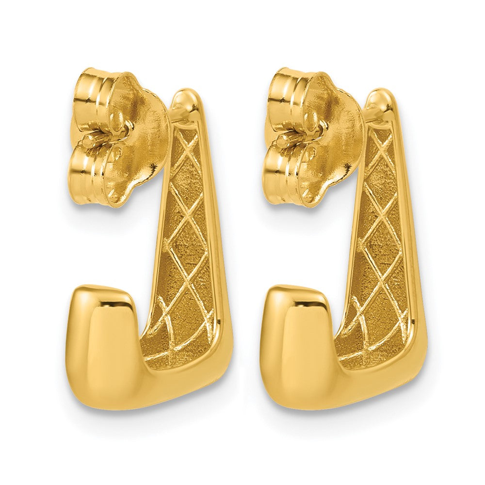 14K Polished J-Hoop Post Earrings