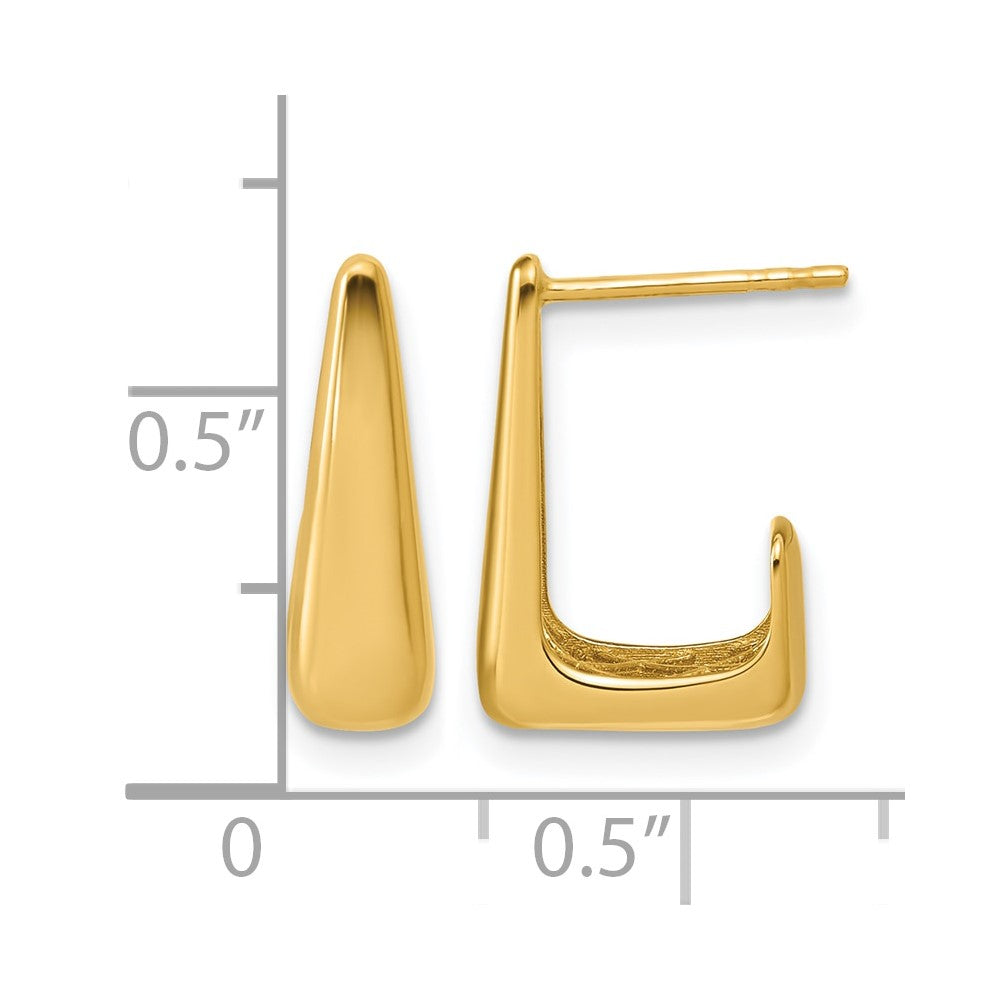 14K Polished J-Hoop Post Earrings