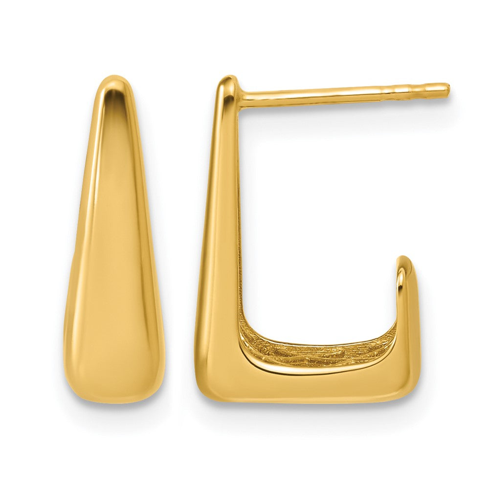 14K Polished J-Hoop Post Earrings