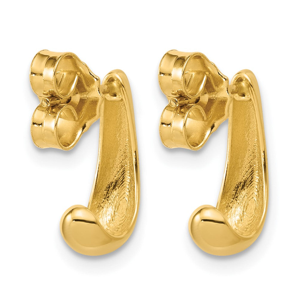 14K Polished J-Hoop Post Earrings