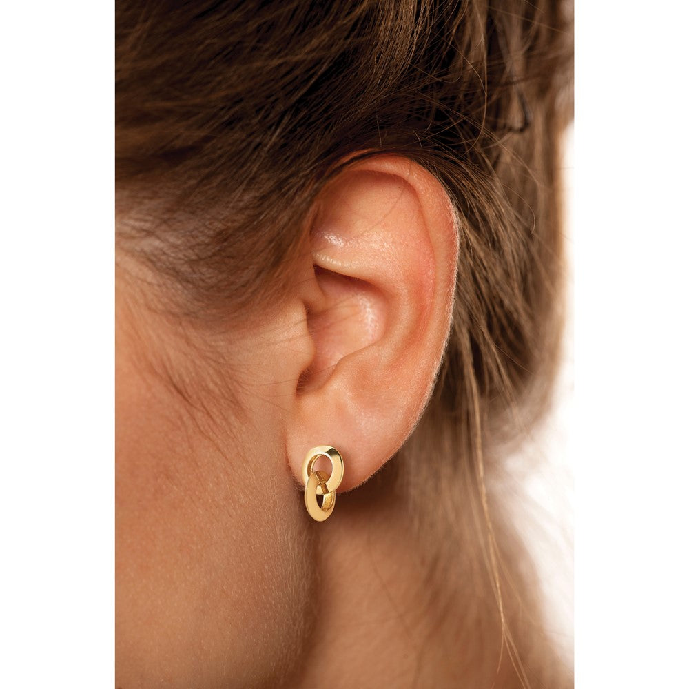 14K Polished Circles Dangle Post Earrings