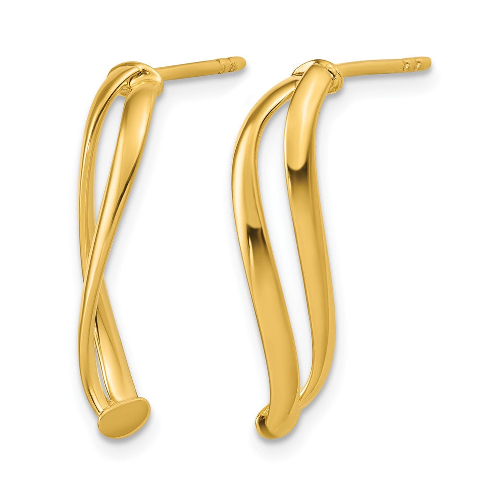 14K Polished Curve Post Earrings