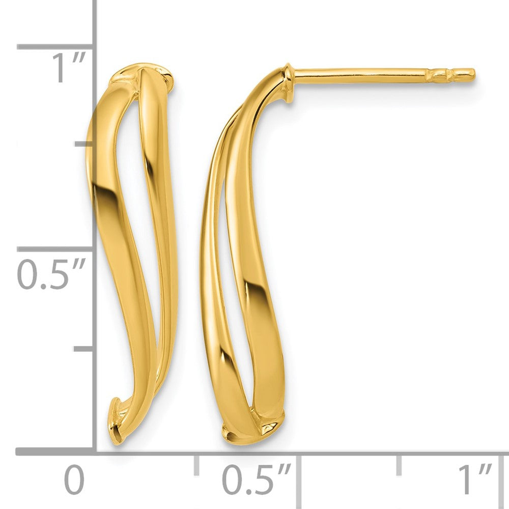 14K Polished Curve Post Earrings