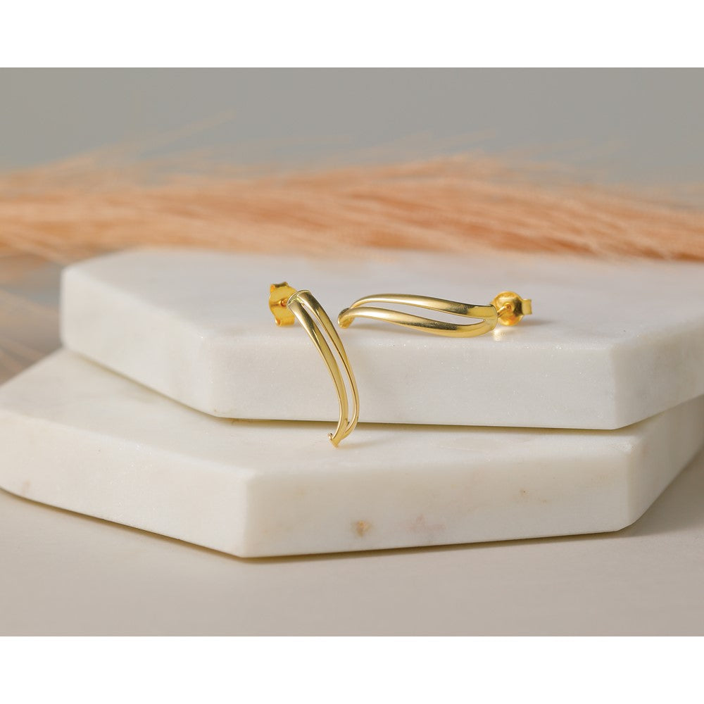 14K Polished Curve Post Earrings