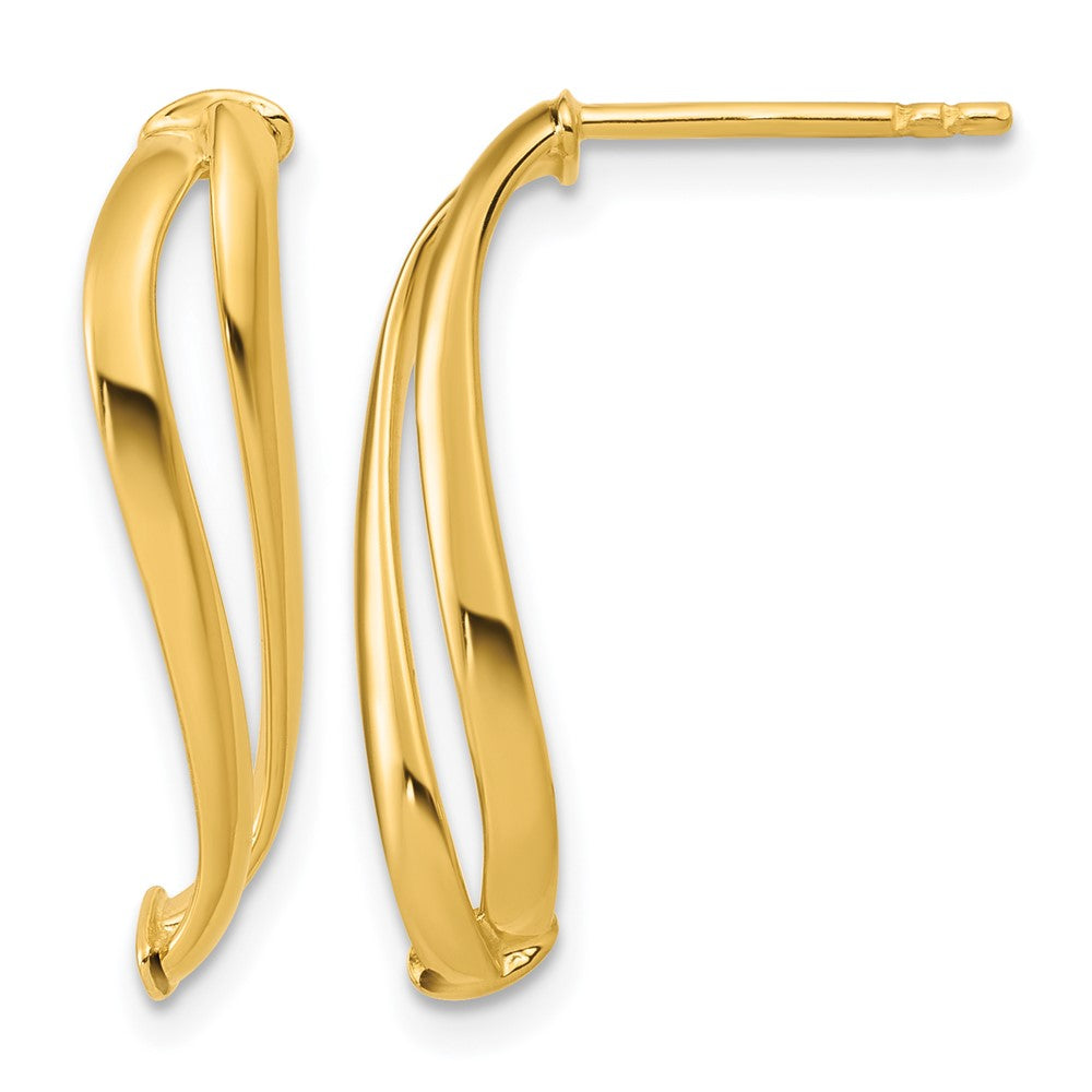 14K Polished Curve Post Earrings