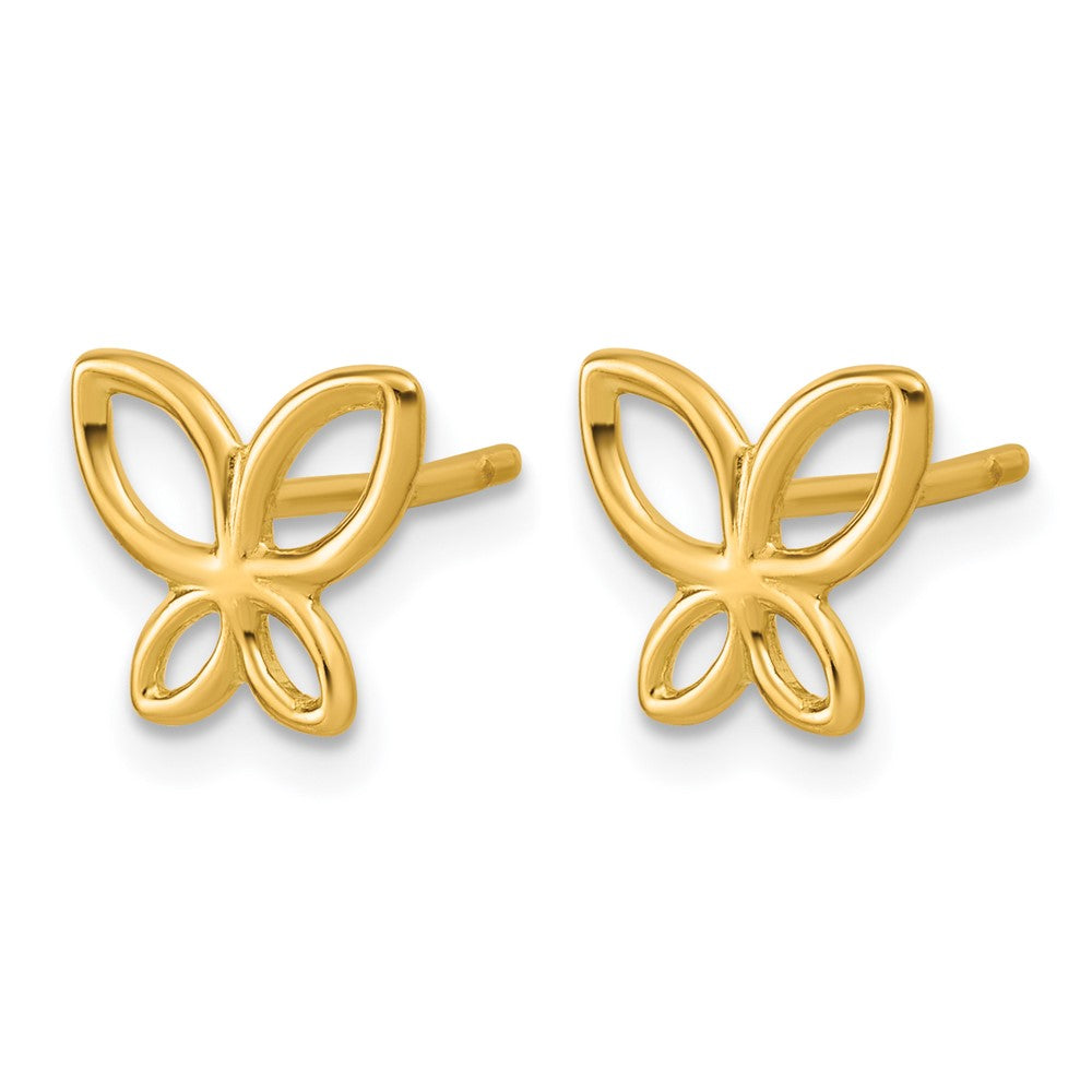 14K Polished Butterfly Post Earrings