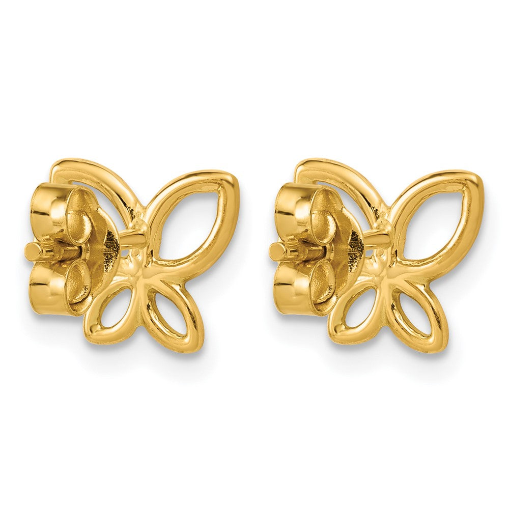 14K Polished Butterfly Post Earrings