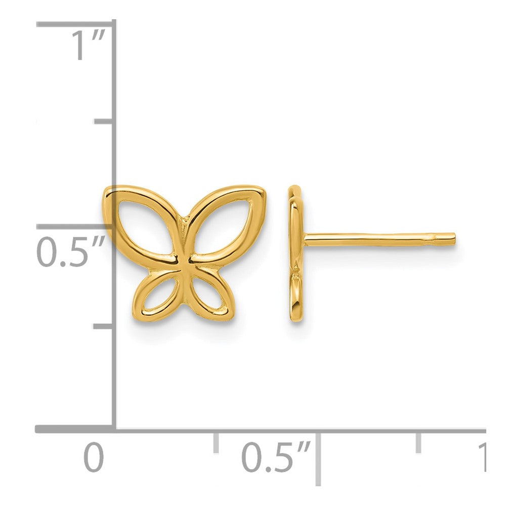14K Polished Butterfly Post Earrings