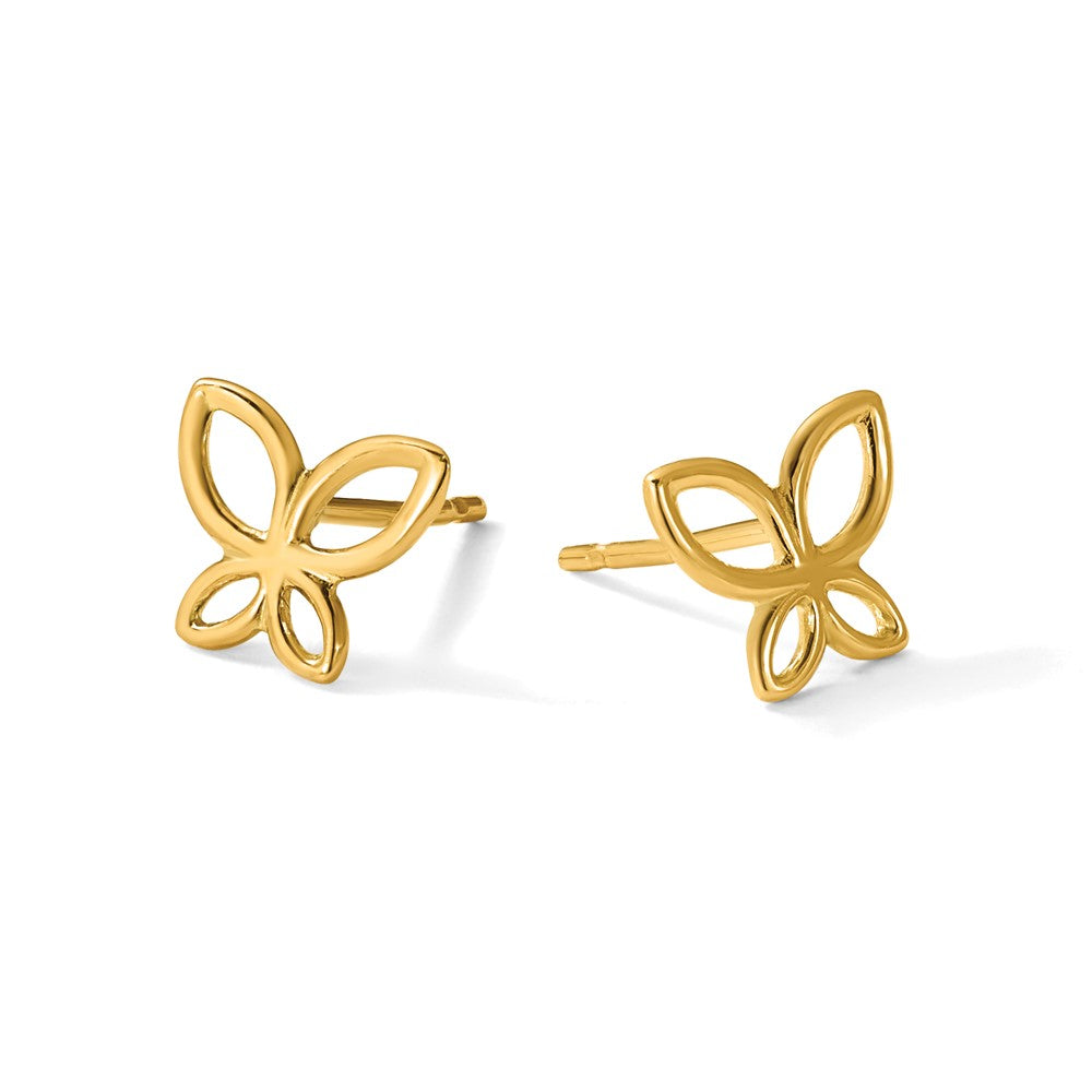 14K Polished Butterfly Post Earrings