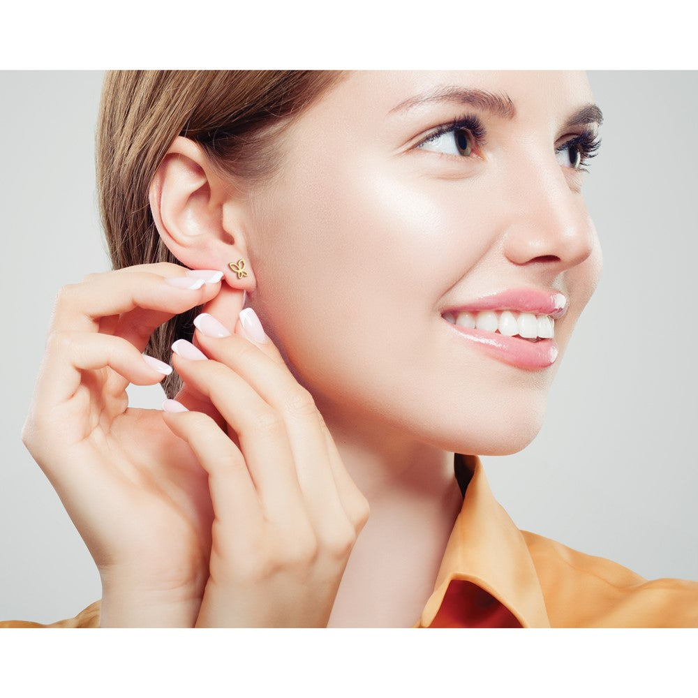 14K Polished Butterfly Post Earrings