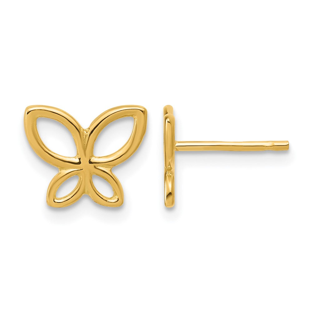 14K Polished Butterfly Post Earrings
