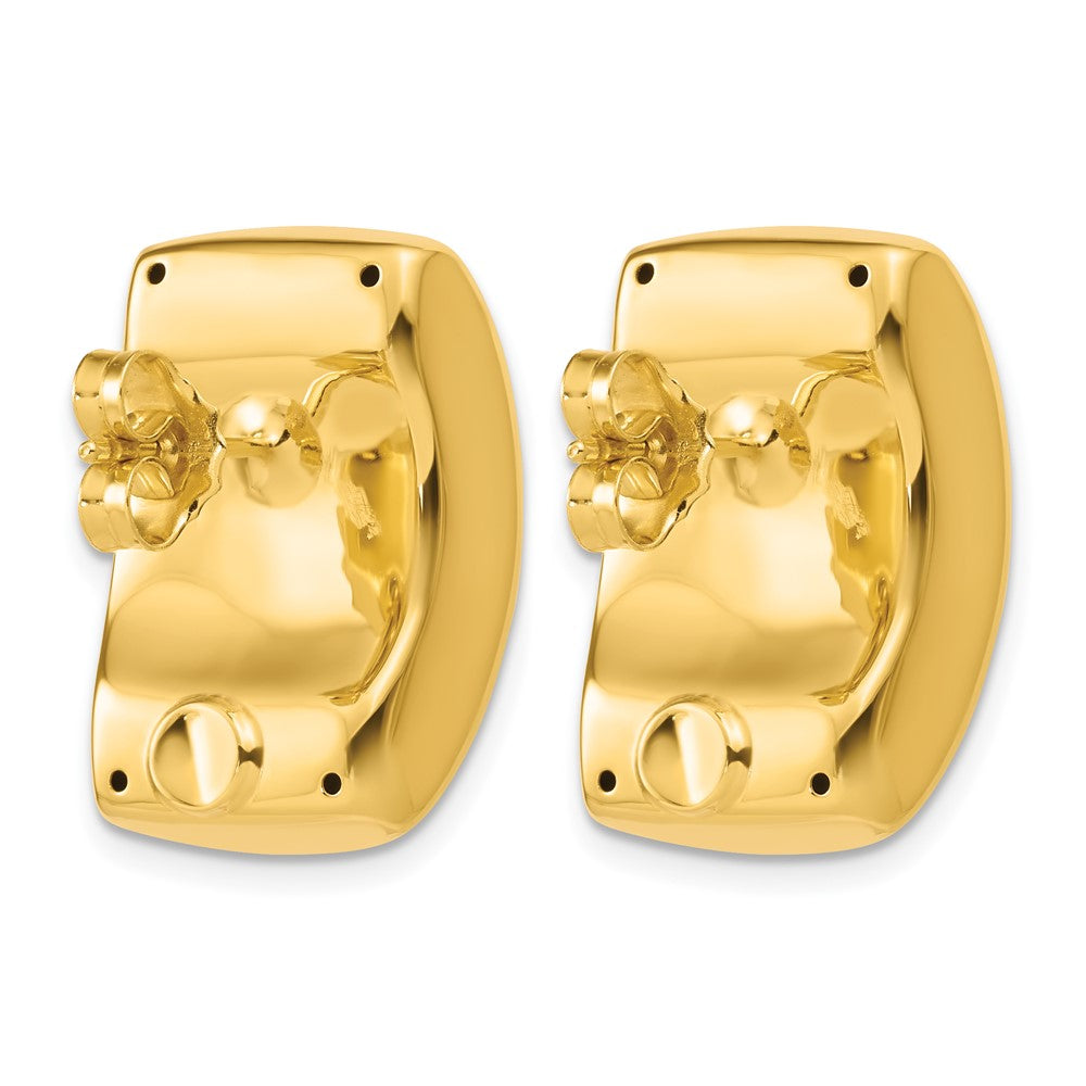 14K Polished Hollow Puffed Post Earrings