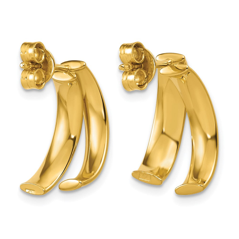 14K Polished J-Hoop Post Earrings