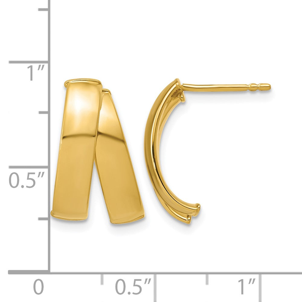 14K Polished J-Hoop Post Earrings