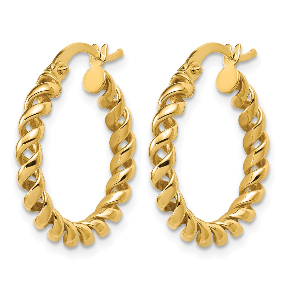 14K Polished Twisted Hoop Earrings