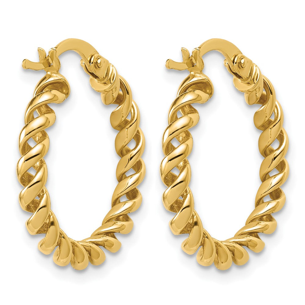14K Polished Twisted Hoop Earrings