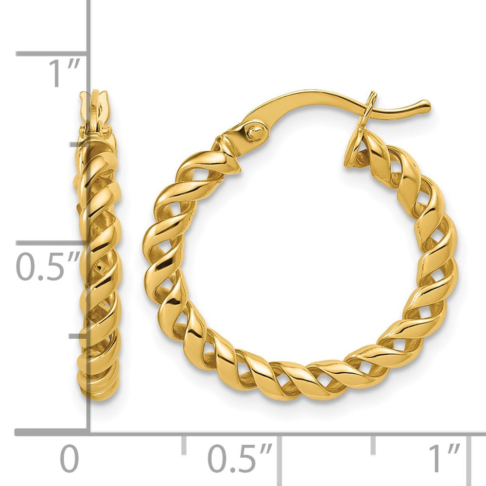 14K Polished Twisted Hoop Earrings