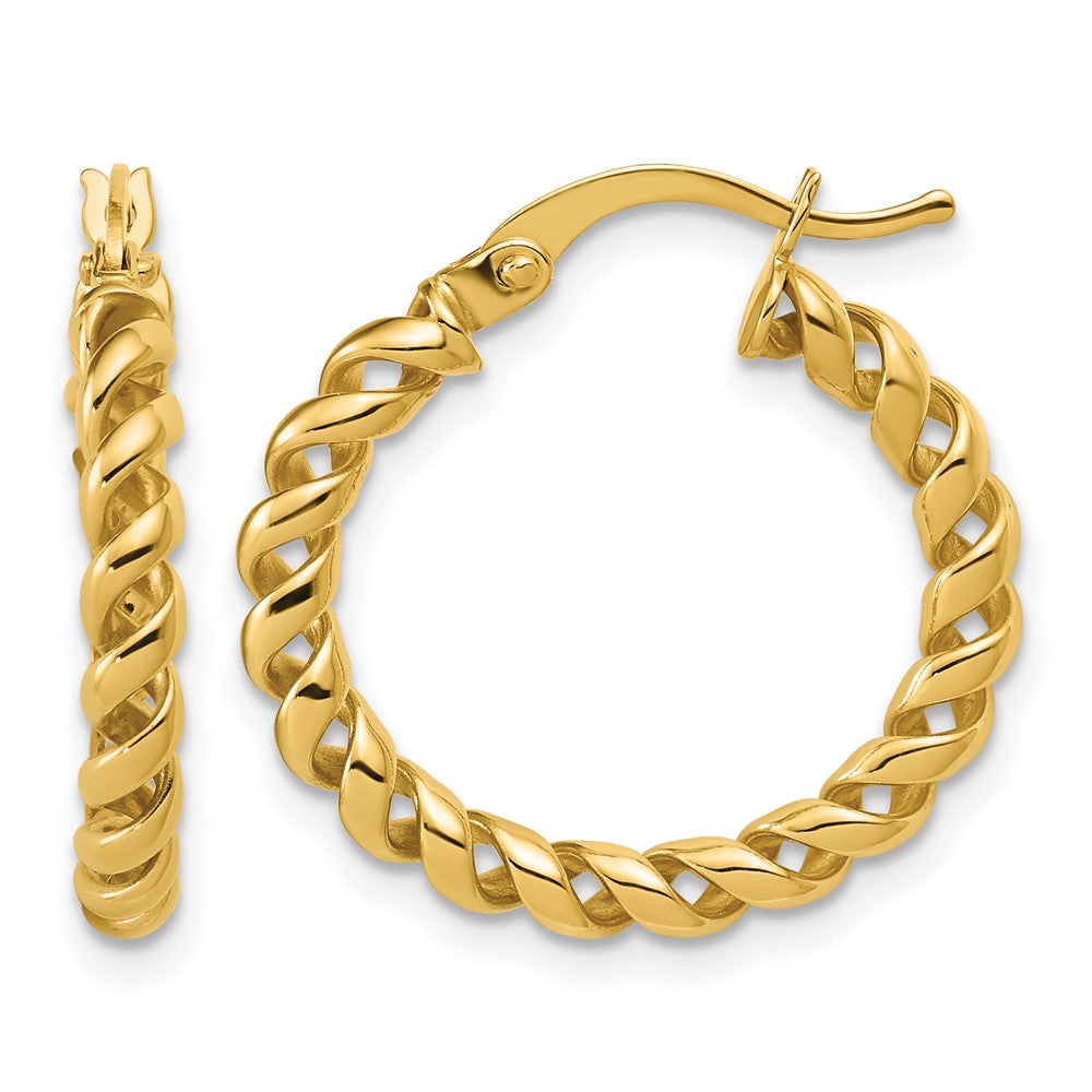 14K Polished Twisted Hoop Earrings