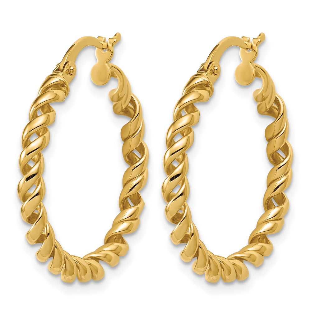 14K Polished Twisted Hoop Earrings