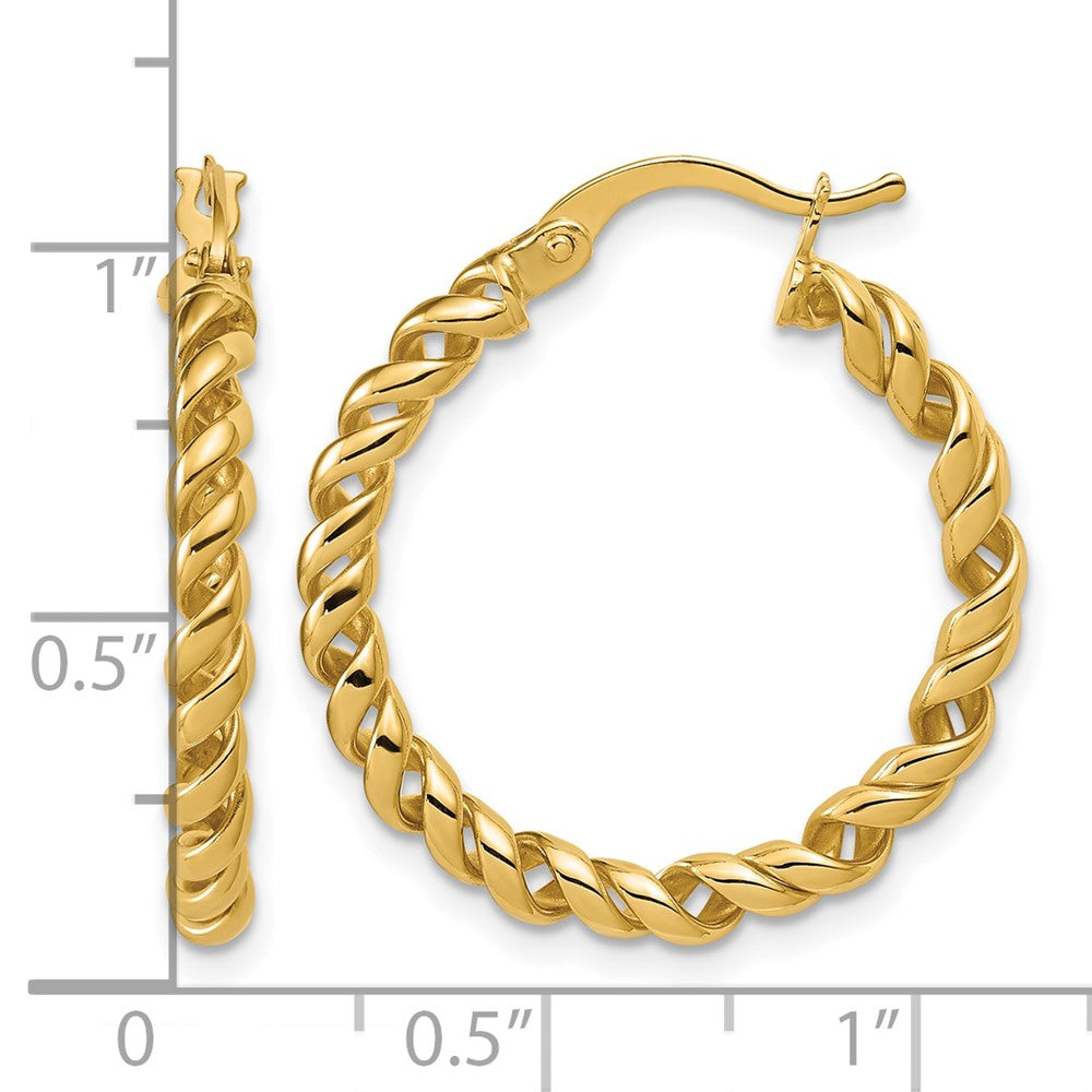 14K Polished Twisted Hoop Earrings