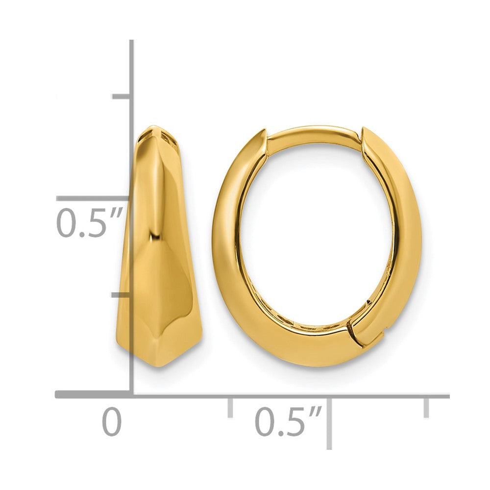 14K Polished Hinged Hoop Earrings