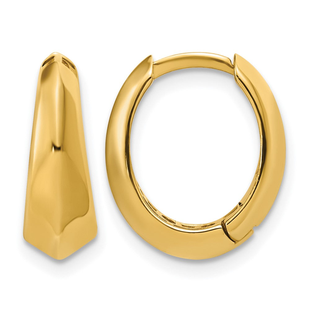14K Polished Hinged Hoop Earrings