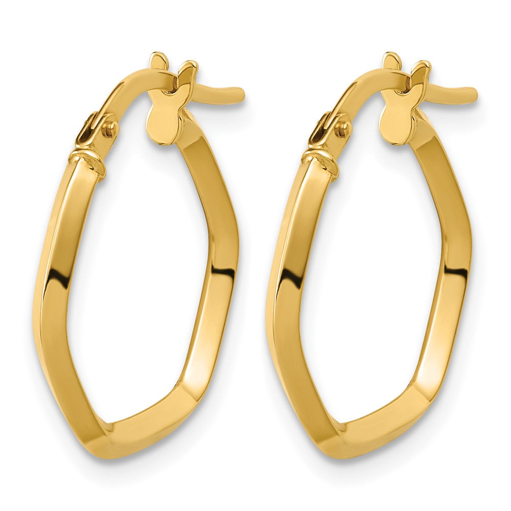 14K Polished Geometric Hoop Earrings