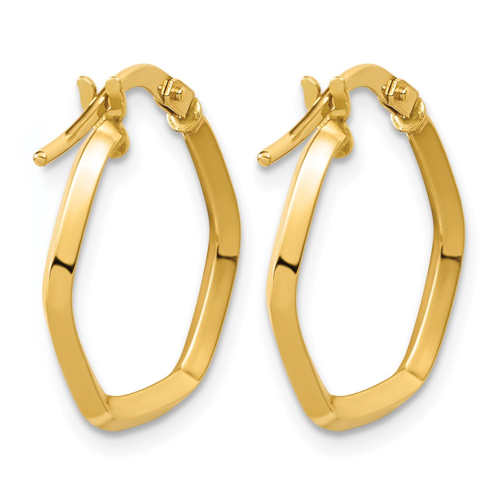 14K Polished Geometric Hoop Earrings
