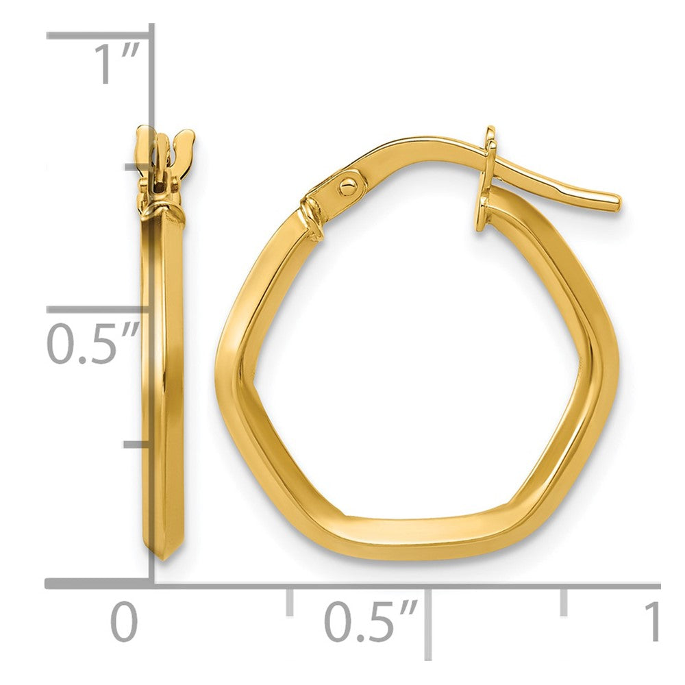14K Polished Geometric Hoop Earrings