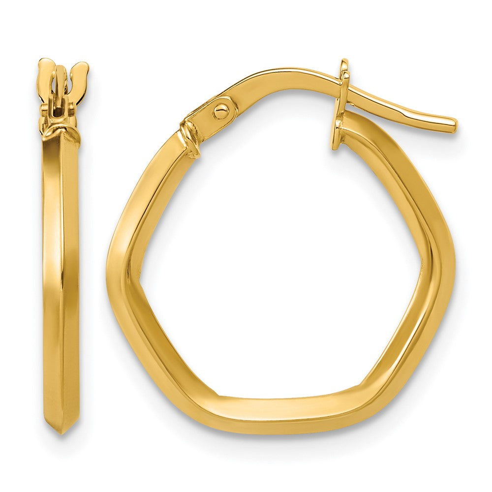 14K Polished Geometric Hoop Earrings