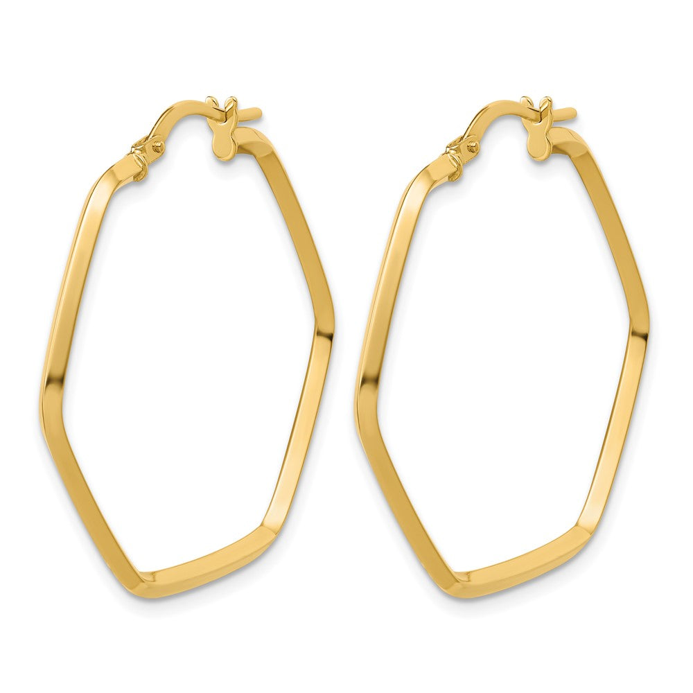 14K Polished Geometric Hoop Earrings