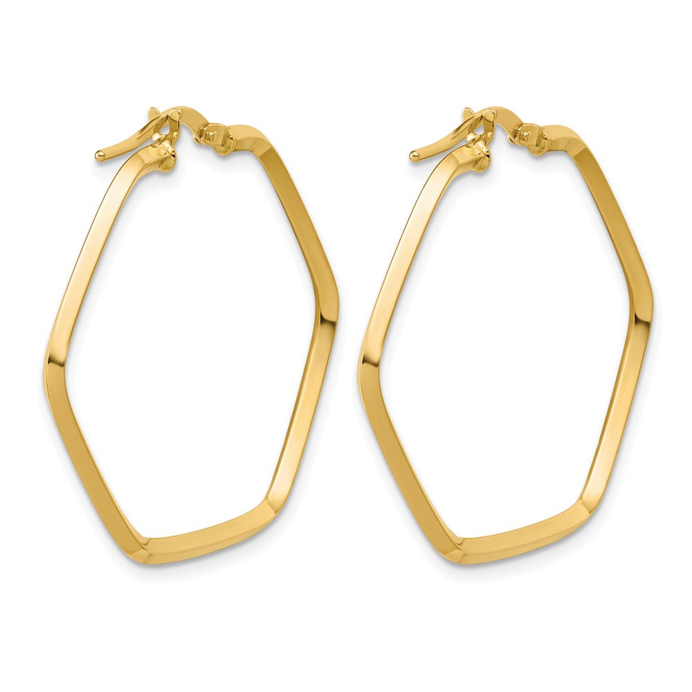 14K Polished Geometric Hoop Earrings