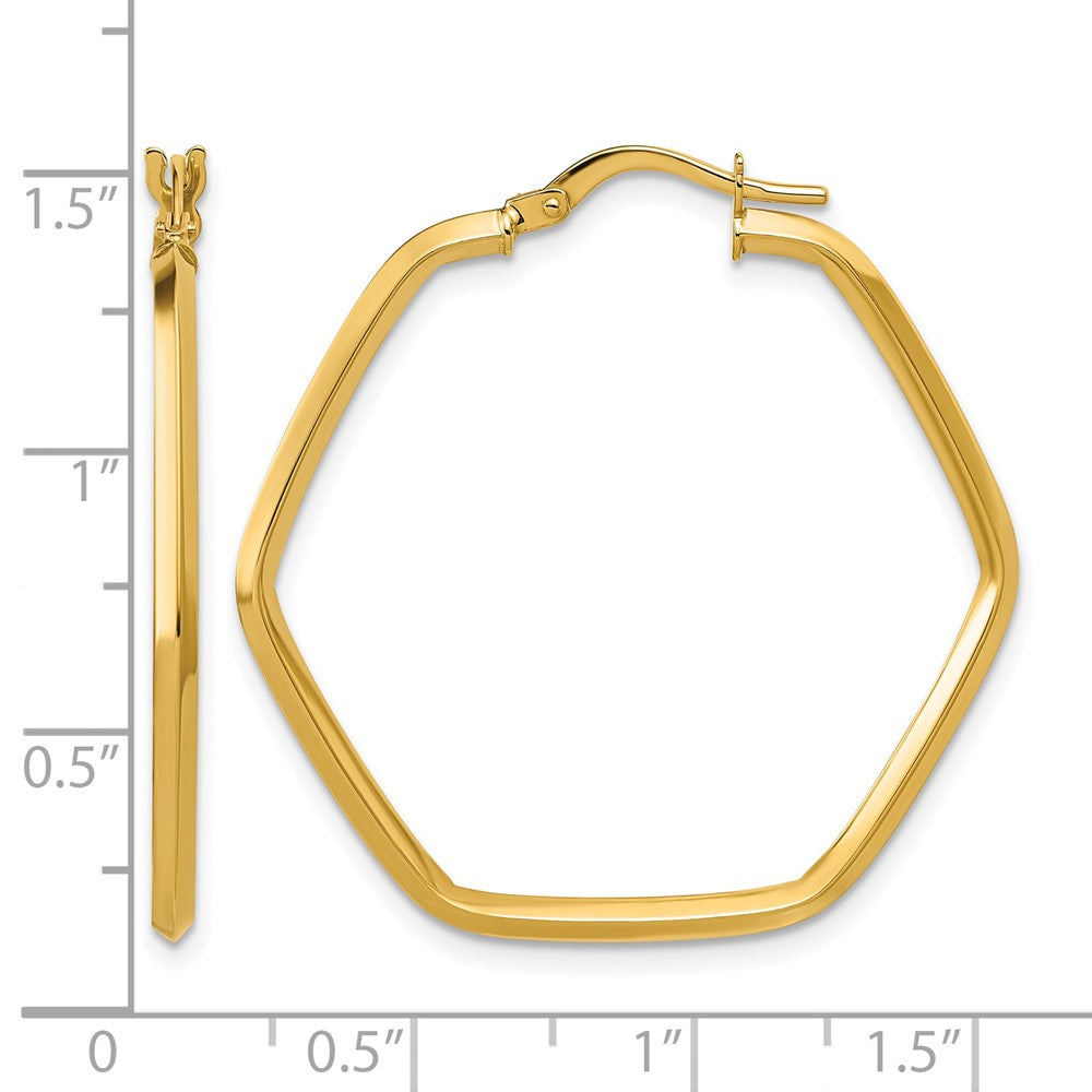 14K Polished Geometric Hoop Earrings
