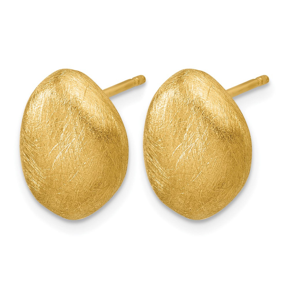 14K With Scratch Finish Post Earrings