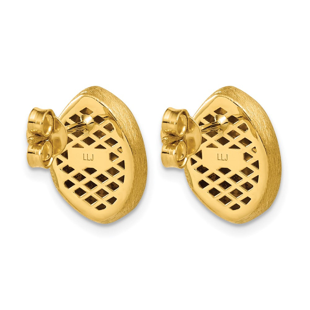 14K With Scratch Finish Post Earrings