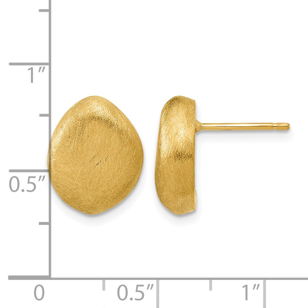 14K With Scratch Finish Post Earrings