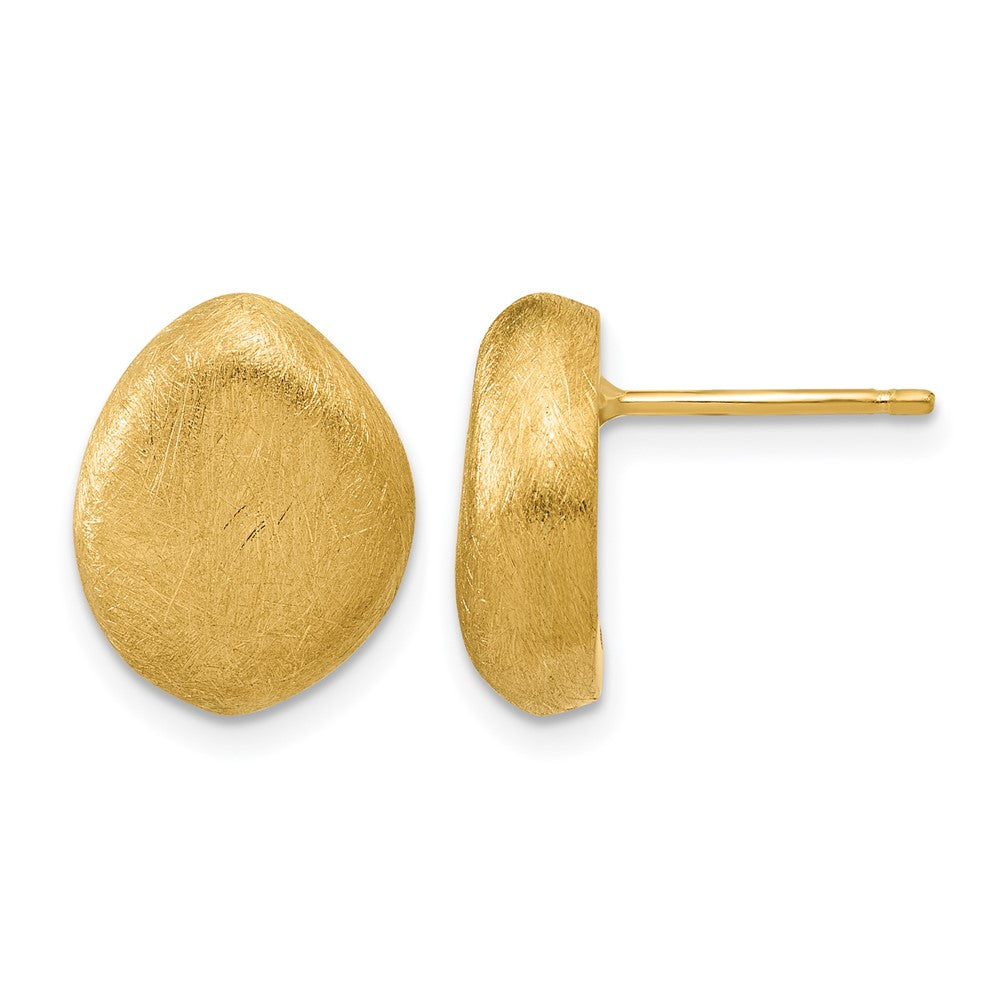 14K With Scratch Finish Post Earrings