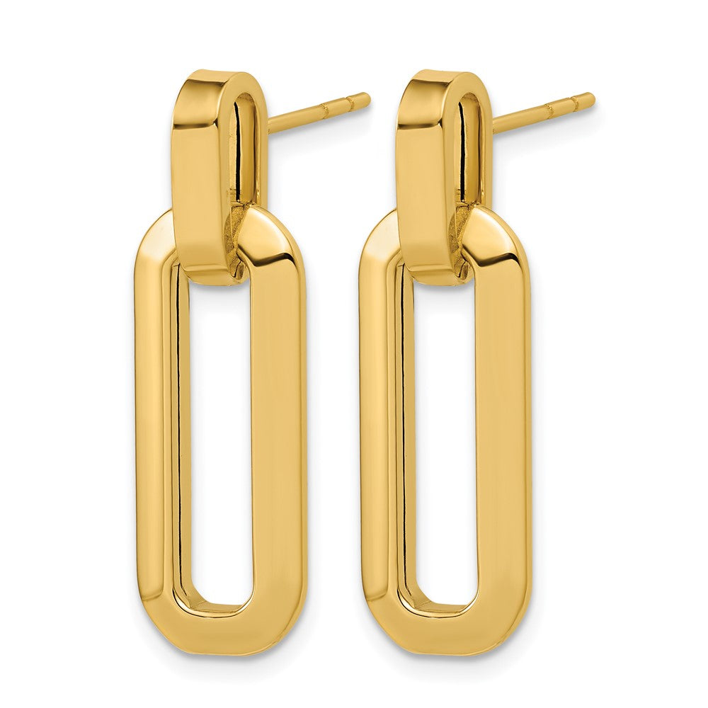 14K Polished Fancy Link Dangle Post Earrings