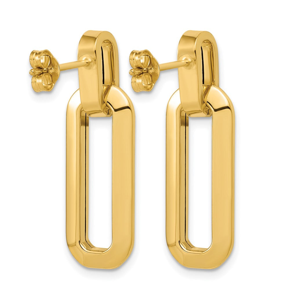 14K Polished Fancy Link Dangle Post Earrings