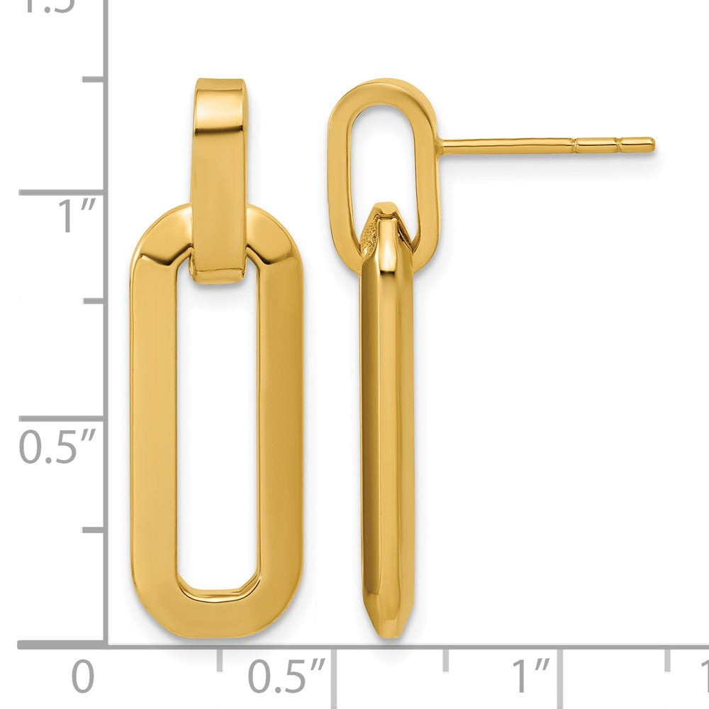 14K Polished Fancy Link Dangle Post Earrings