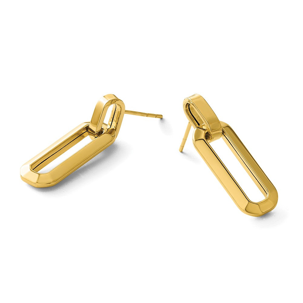 14K Polished Fancy Link Dangle Post Earrings