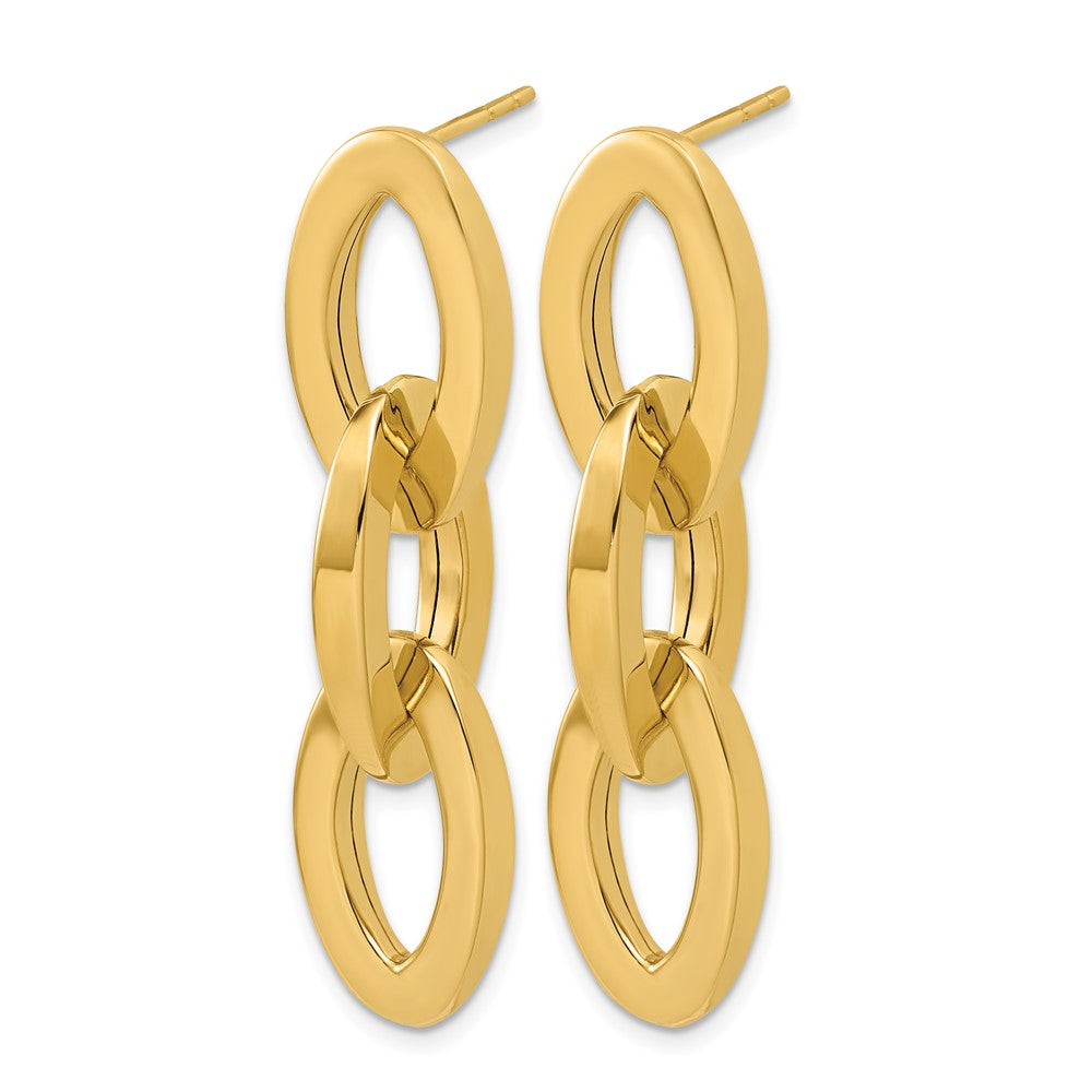 14K Polished Fancy Link Dangle Post Earrings