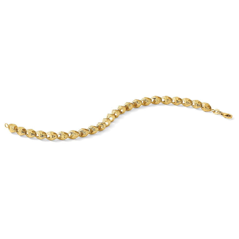 14K Diamond-cut Fancy Link Bracelet