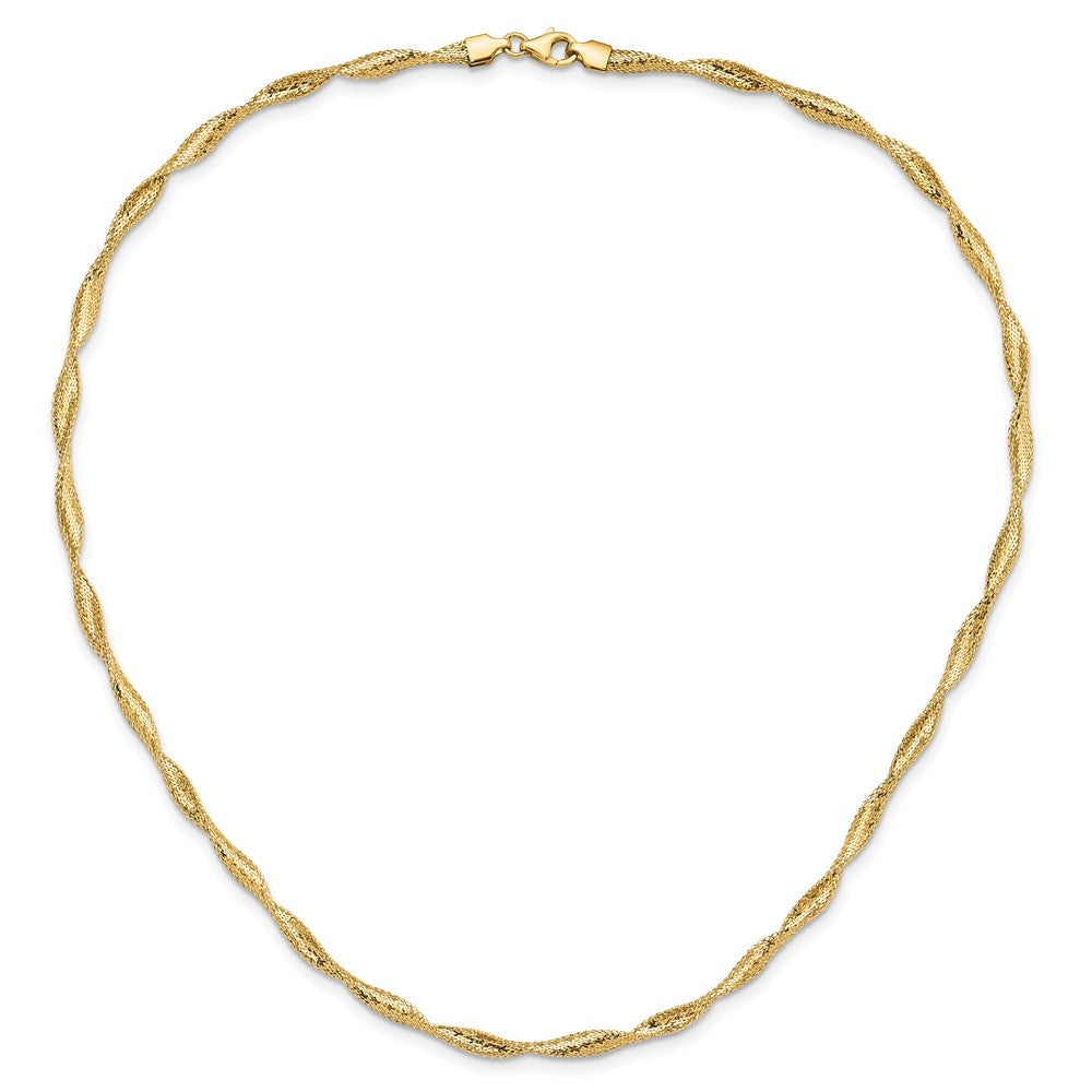 14K Polished Twisted Stretch Necklace