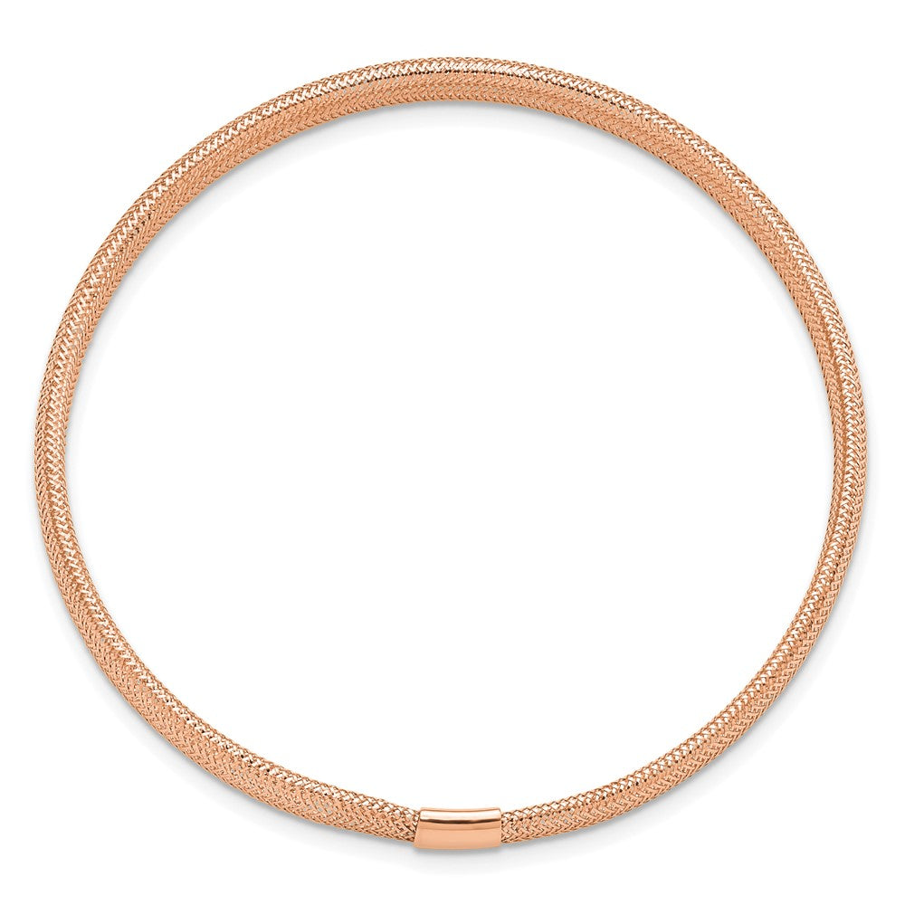 14K with Rose Gold Plating Polished Stretch Bracelet