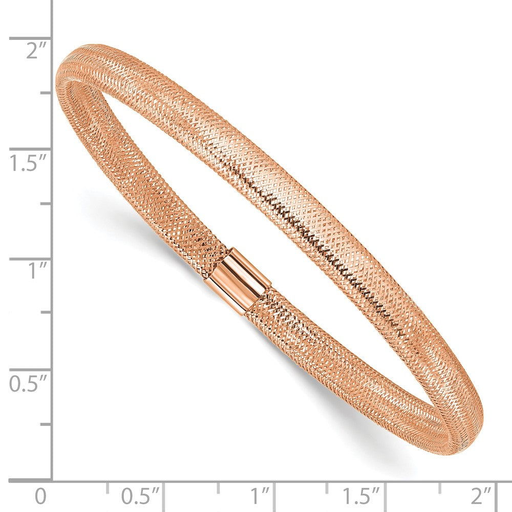 14K with Rose Gold Plating Polished Stretch Bracelet