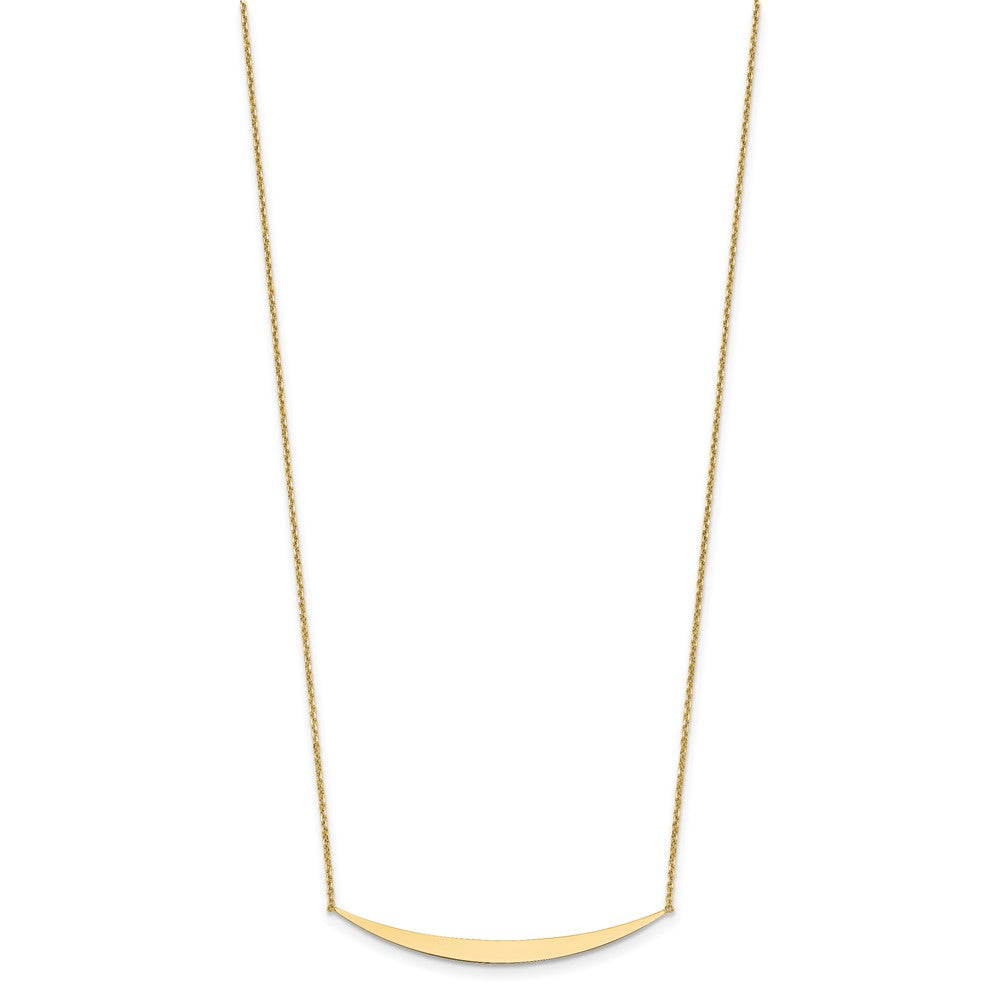 14K Polished Curved Bar with 2in. ext. Necklace