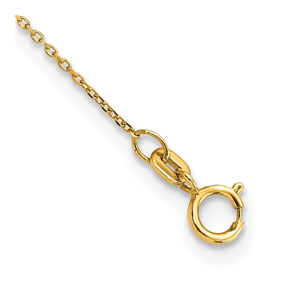 14K Polished and Filigree Heart Stations with 1in. ext. Necklace